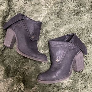 Convertible faux leather booties